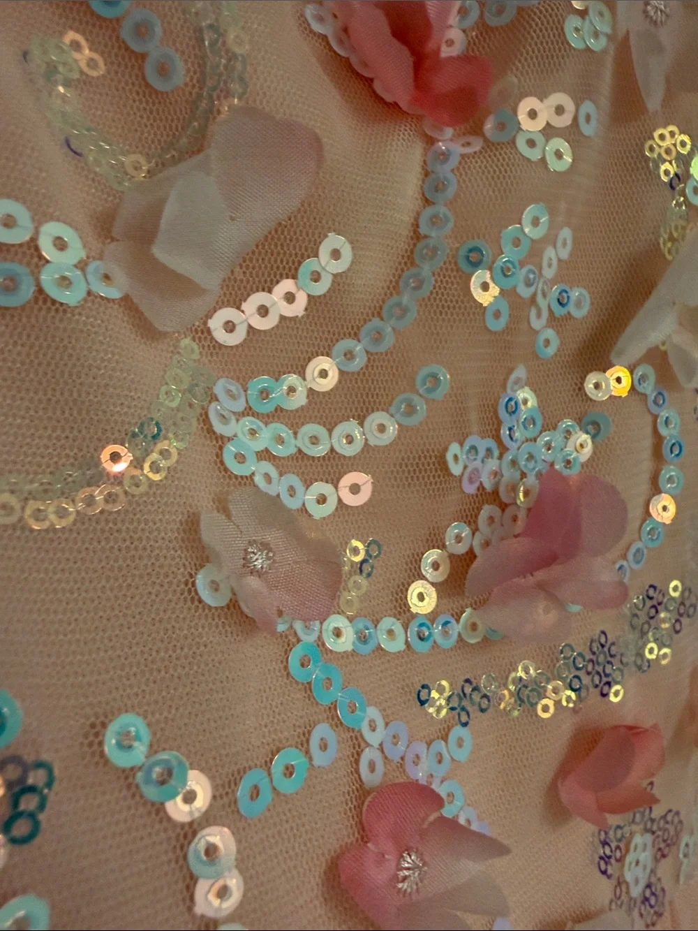 Cat & Jack Peach Tulle Formal Dress with Sequin Bodice